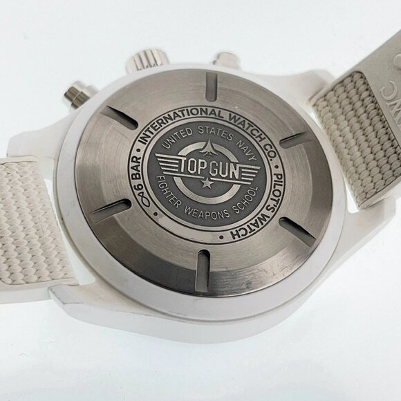 IWC Pilot Top Gun Chronograph Black Dial "Lake Tahoe" White Ceramic 44mm Watch - Picture 9 of 9